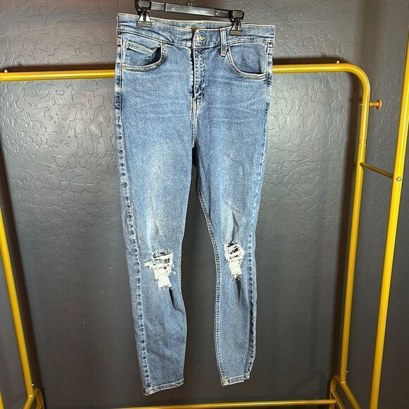 Distressed Blue Denim Jeans - Picture 1 of 5